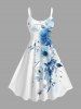 Ensemble de plage hawaïen assorti grande taille à imprimé fleurs et feuilles pour couples - Blanc 