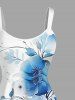 Ensemble de plage hawaïen assorti grande taille à imprimé fleurs et feuilles pour couples - Blanc 