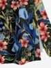 Flowers Leaf Print Plus Size Hawaii Matching Set -  