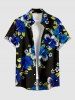 Ensemble hawaïen assorti chemise et barboteuse grande taille, tenue de plage à imprimé fleurs d'hibiscus pour couples - Noir 