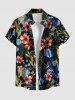 Flowers Leaf Print Plus Size Matching Hawaii Beach Outfit For Couples -  