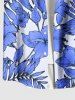 Ensemble de plage hawaïen assorti grande taille à imprimé fleurs d'hibiscus pour couples - Bleu 