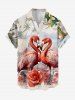 Coconut Tree Sea Flower Flamingo Print Plus Size Matching Hawaii Beach Outfit For Couples -  