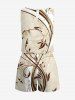 Combinaison hawaïenne grande taille à imprimé floral et taille cintrée - café lumière S