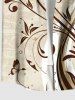 Chemise hawaïenne grande taille à imprimé floral, boutons et poches pour homme - café lumière S