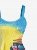 Flamingo Sea Sun Painting Print Hawaii A Line Dress -  