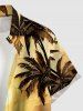 Coconut Tree Sailboat Sea Sun Print Hawaii Button Pocket Shirt For Men -  
