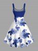 Robe hawaïenne grande taille à imprimé floral et à carreaux - Bleu M