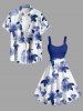 Robe hawaïenne grande taille à imprimé floral et à carreaux - Bleu M