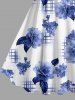 Robe hawaïenne grande taille à imprimé floral et à carreaux - Bleu M