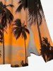 Coconut Tree Ombre Sky Dusk Print Hawaii Split Pocket A Line Midi Dress -  