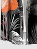 Coconut Tree Tropical Leaf Flamingo Print Hawaii Button Pocket Shirt For Men -  