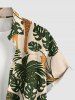 Matching Hawaii Shirt and Romper Beach Outfit Tropical Leaf Plant Giraffe Print For Couples -  