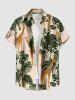 Matching Hawaii Shirt and Romper Beach Outfit Tropical Leaf Plant Giraffe Print For Couples -  