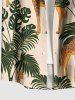 Matching Hawaii Shirt and Romper Beach Outfit Tropical Leaf Plant Giraffe Print For Couples -  