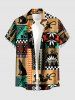 African Printed Matching Couple Outfit Ethnic Geometric Graphic Gecko Hawaiian Set -  