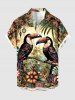 Ensemble de plage hawaïen assorti pour couples, imprimé ethnique perroquet et fleurs, grandes tailles - Bronze 