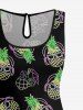 Matching Hawaii Shirt and Romper Beach Outfit Pineapple Flower Fruit Juice Printed for Couples -  