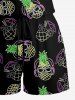 Matching Hawaii Shirt and Romper Beach Outfit Pineapple Flower Fruit Juice Printed for Couples -  