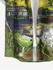 Plus Size Coconut Tree Parrot Fruit Juice Boat Sun Print Buttons Pocket Hawaii Shirt For Men -  
