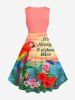 Robe vintage Hawaï des années 1950, grande taille, imprimé perroquet, jus de fruits et hibiscus. - Rose  6X