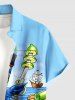 Chemise hawaïenne grande taille pour homme, avec imprimé perroquet, pirate, cocotier, jus de fruits, crâne et fleurs, boutons et poche. Motifs : perroquet, pirate, cocotier, jus de fruits, crâne et fleurs. Elle est ornée d'un motif de fruits, de fruits, de fruits et de boutons. Elle est vendue par des hommes. Elle est également vendue par des hommes. Elle est ... - Bleu Poudre L