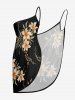 Paréo de plage convertible grande taille à imprimé floral, feuilles et branches, style hawaïen - Noir XXS