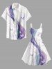 Robe débardeur hawaïenne grande taille à imprimé papillon, colorblock et paillettes 3D - Blanc M
