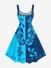Plus Size Hibiscus Flowers Flip Flops Colorblock Feet Print Hawaii Tank Dress -  