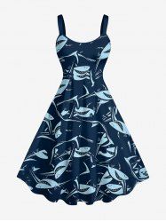 Sharks Print Hawaii Tank Dress -  