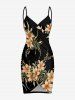Flower Leaf Branch Print Plus Size Matching Hawaii Beach Outfit For Couples -  