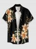 Flower Leaf Branch Print Plus Size Matching Hawaii Beach Outfit For Couples -  