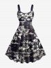 Coconut Tree Hibiscus Flower Leaf Print Plus Size Matching Hawaii Beach Outfit For Couples -  