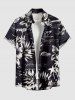 Coconut Tree Hibiscus Flower Leaf Print Plus Size Matching Hawaii Beach Outfit For Couples -  
