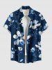 Flowers Leaf Print Plus Size Matching Hawaii Beach Outfit For Couples -  