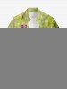 Chemise hawaïenne grande taille pour homme, à boutons et poches, imprimé flamants roses. - Vert Jade S