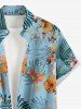 Hibiscus Flowers Tropical Leaf Print Buttons Pocket Hawaii Shirt For Men -  