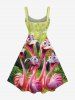 Robe débardeur hawaïenne à imprimé flamants roses grande taille - Vert M