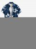 Robe hawaïenne grande taille à imprimé fleurs et feuilles, cintrée - Cadetblue XS