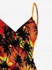 Paréo de plage hawaïen convertible grande taille à imprimé cocotier - Orange Foncé XXS