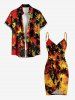 Paréo de plage hawaïen convertible grande taille à imprimé cocotier - Orange Foncé XXS