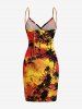 Paréo de plage hawaïen convertible grande taille à imprimé cocotier - Orange Foncé XS