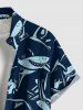 Sharks Print Buttons Pocket Hawaii Shirt For Men -  