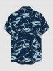 Sharks Print Buttons Pocket Hawaii Shirt For Men -  