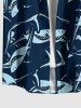 Sharks Print Buttons Pocket Hawaii Shirt For Men -  
