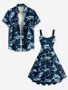 Sharks Print Hawaii Tank Dress -  