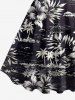 Robe débardeur hawaïenne grande taille à imprimé cocotier, hibiscus et feuilles - Noir 5X