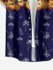 Coconut Tree Pineapple Guitar Print Hawaii Button Pocket Shirt For Men -  
