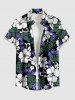 Tropical Leaf Hibiscus Flower Print Plus Size Matching Hawaii Beach Outfit For Couples -  