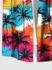 Colorful Sky Coconut Tree Print Plus Size Matching Hawaii Beach Outfit For Couples -  